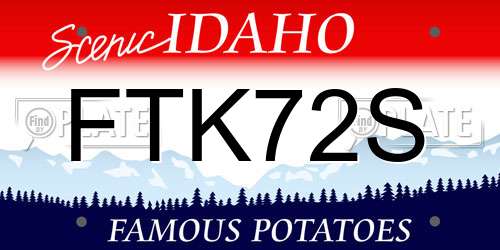 FTK72S Idaho License Plate