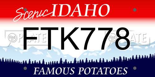 FTK778 Idaho License Plate