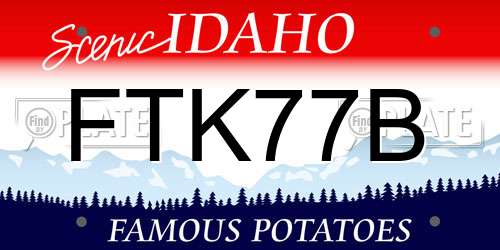 FTK77B Idaho License Plate