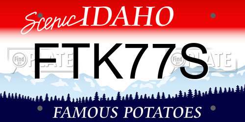 FTK77S Idaho License Plate