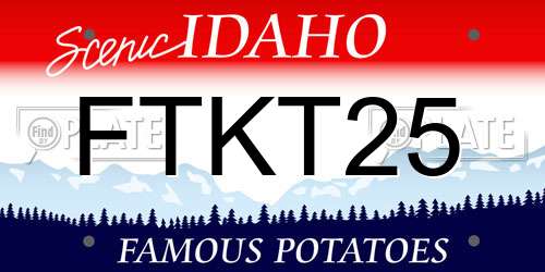 FTKT25 Idaho License Plate
