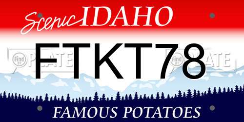 FTKT78 Idaho License Plate