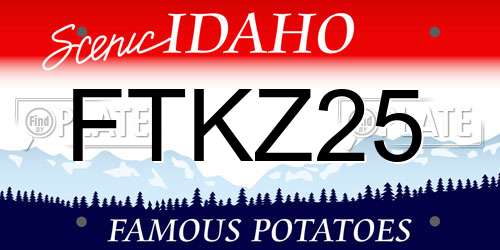 FTKZ25 Idaho License Plate