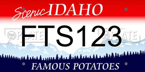 FTS123 Idaho License Plate