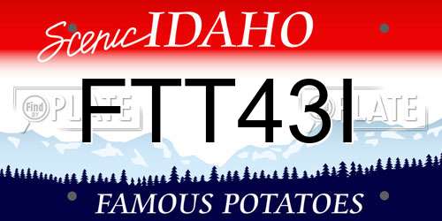 FTT43I Idaho License Plate