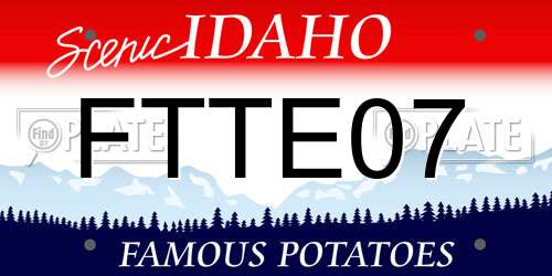 FTTE07 Idaho License Plate
