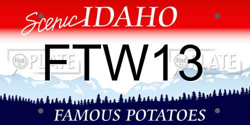 FTW13 Idaho License Plate