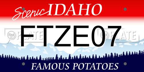 FTZE07 Idaho License Plate