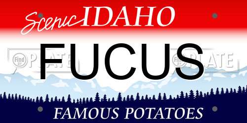 FUCUS Idaho License Plate