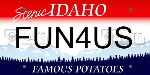 FUN4US Idaho License Plate
