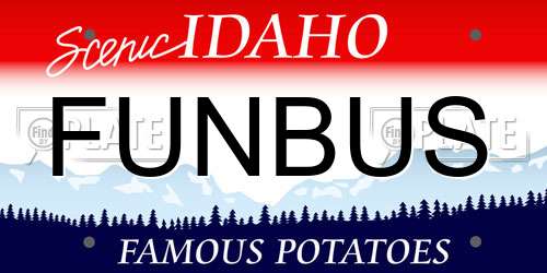 FUNBUS Idaho License Plate