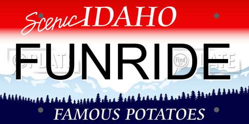FUNRIDE Idaho License Plate