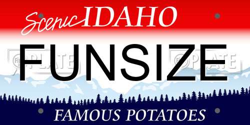 FUNSIZE Idaho License Plate