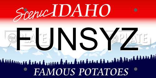 FUNSYZ Idaho License Plate