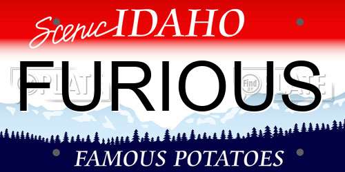 FURIOUS Idaho License Plate
