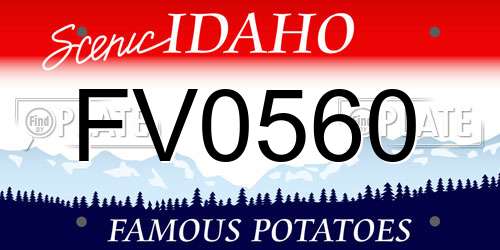 FV0560 Idaho License Plate