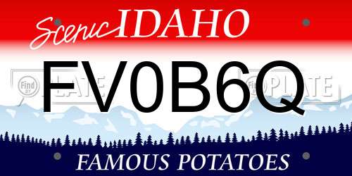 FV0B6Q Idaho License Plate