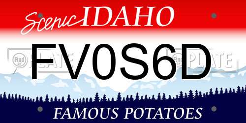 FV0S6D Idaho License Plate