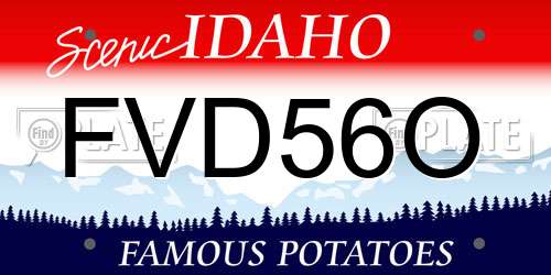 FVD56O Idaho License Plate