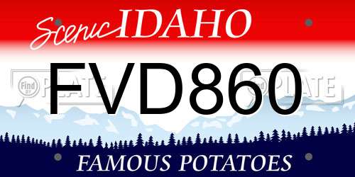 FVD860 Idaho License Plate