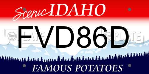 FVD86D Idaho License Plate