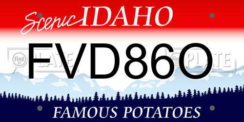 FVD86O Idaho License Plate