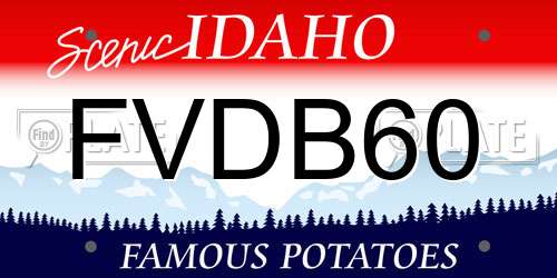 FVDB60 Idaho License Plate
