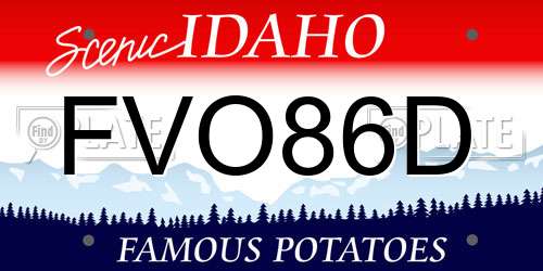 FVO86D Idaho License Plate
