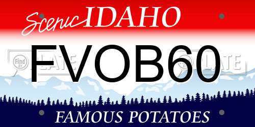 FVOB60 Idaho License Plate