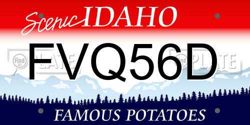 FVQ56D Idaho License Plate