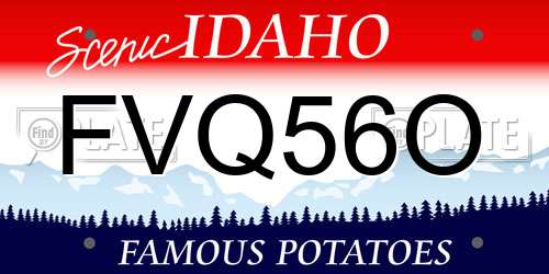 FVQ56O Idaho License Plate