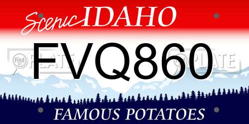 FVQ860 Idaho License Plate