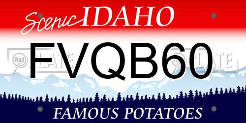 FVQB60 Idaho License Plate