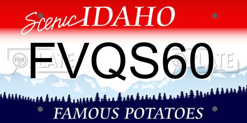 FVQS60 Idaho License Plate