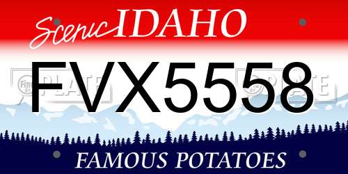 FVX5558 Idaho License Plate