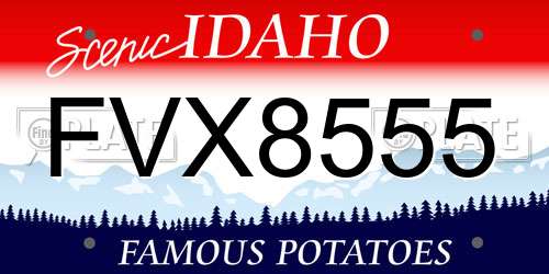 FVX8555 Idaho License Plate