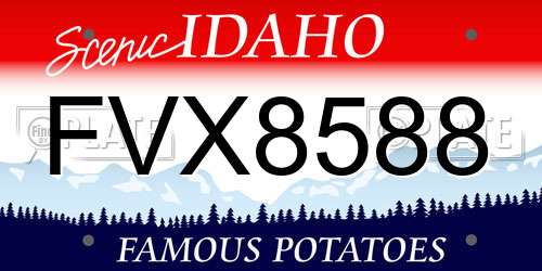 FVX8588 Idaho License Plate