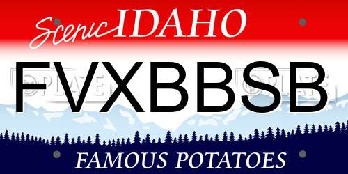 FVXBBSB Idaho License Plate