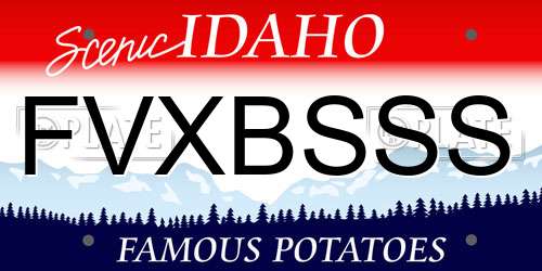FVXBSSS Idaho License Plate