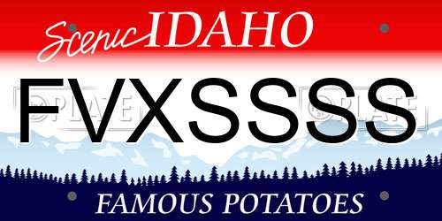 FVXSSSS Idaho License Plate