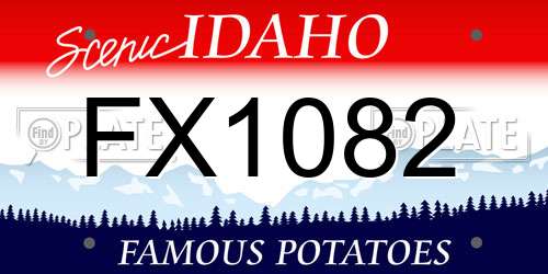 FX1082 Idaho License Plate