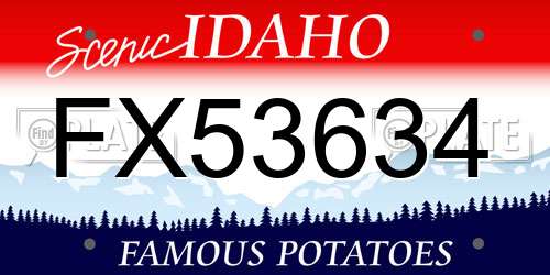 FX53634 Idaho License Plate