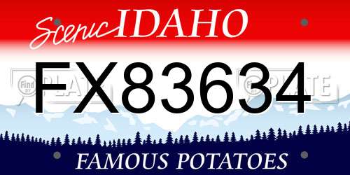 FX83634 Idaho License Plate