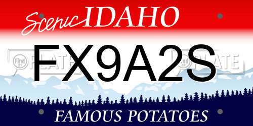 FX9A2S Idaho License Plate