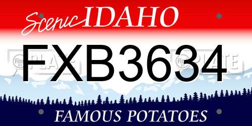 FXB3634 Idaho License Plate