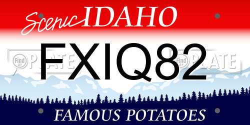 FXIQ82 Idaho License Plate