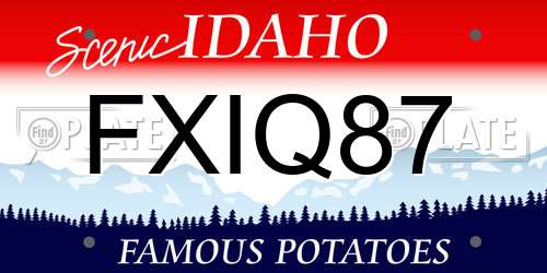 FXIQ87 Idaho License Plate