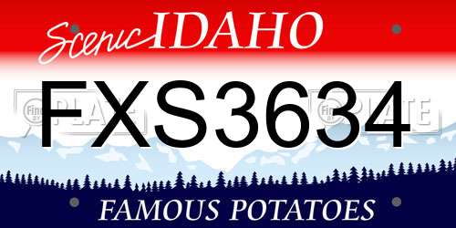 FXS3634 Idaho License Plate