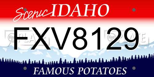 FXV8129 Idaho License Plate