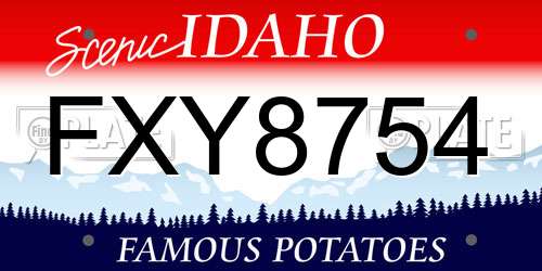 FXY8754 Idaho License Plate